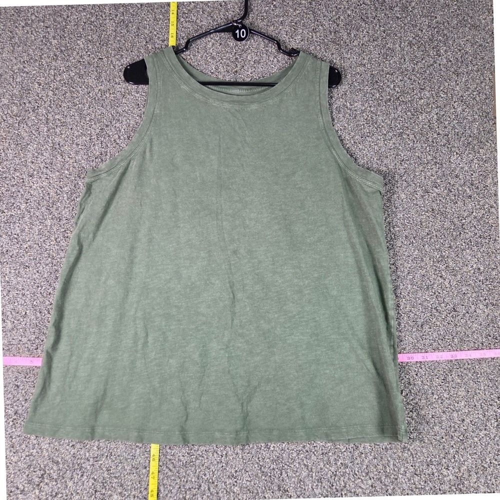 Time and Tru Tank Top Womens XXL Olive Green Sleeveless Crew Neck Swing Knit
